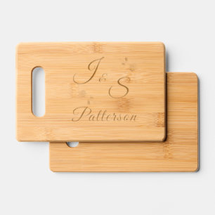 Floral Monogrammed Etched Wooden Cutting Board