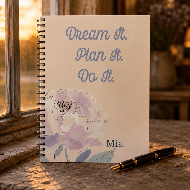Floral Monogrammed Notebook (Journal, Notes, Sketchbook - Inspirational with monogrammed name Gift for women. )