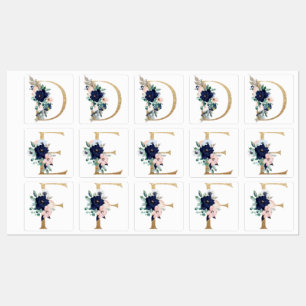 Floral monograms D, E, F Kids' Labels