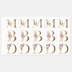 Floral monograms kids' labels