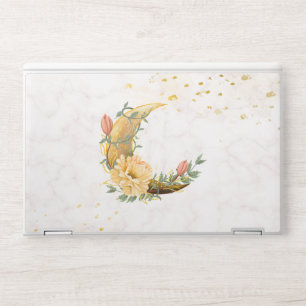 Floral Moon, Elegant Beige and Yellow HP Laptop Skin