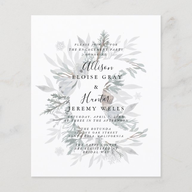 Floral Moon Engagement Party Invitation  (Front)