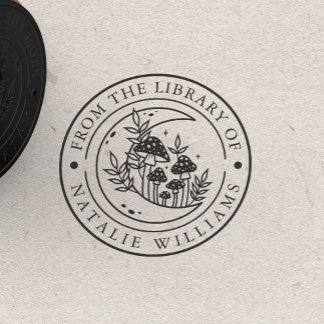 Floral Moon Mushroom from the Library of Rubber Stamp