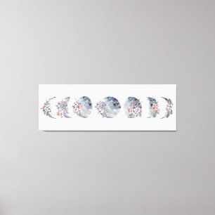 Floral Moon Phase Canvas Print