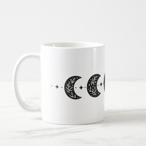 Floral moon phases coffee mug