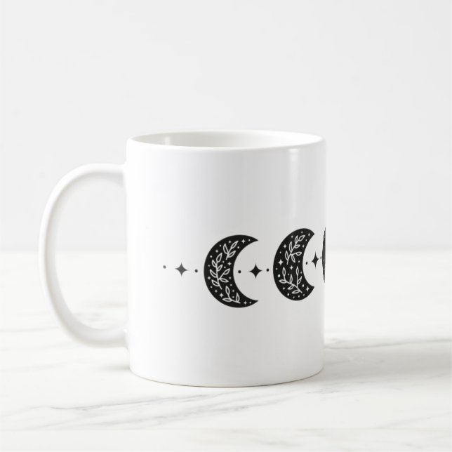 Floral moon phases coffee mug (Left)