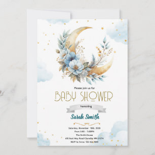Floral moon shower invitation
