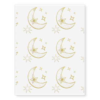Floral Moon & Stars Temporary Tattoos