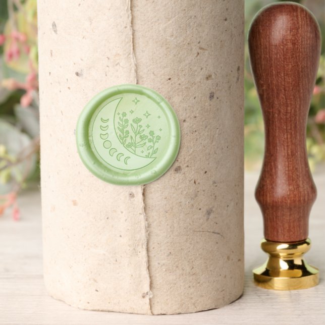 Floral Moon Wax Seal Stamp (Insitu (Parchment))