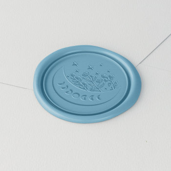Floral Moon Wax Seal Sticker by heartlocked at Zazzle