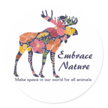 Floral Moose Nature Stickers