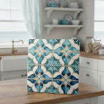 Floral Moroccan Tile Pattern#1 Teal White ID1078<br><div class="desc">Bring a touch of global elegance to your space with this stunning geometric pattern in shades of teal, gold and white, inspired by traditional Moroccan and Mediterranean tiles. The intricate ceramic tile design showcases symmetrical shapes and ornate details, evoking the rich history and artistic craftsmanship of these regions. Whether used...</div>