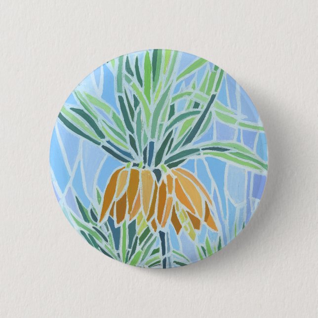 Floral Mosaic Design Button (Front)