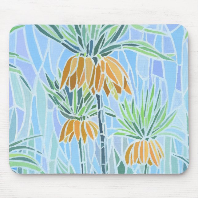 Floral Mosaic Design Mouse Pad (Front)