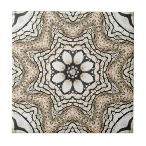 Floral Mosaic Nature Inspired Ceramic Tile