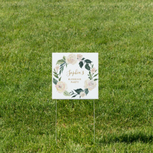 Floral Mother and Baby Blessing Party Yard Welcome Sign