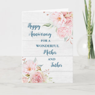 Floral Mother and Father Anniversary Card