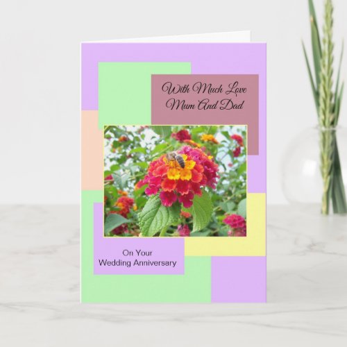 Floral Mother And Father Personalised Anniversary Card