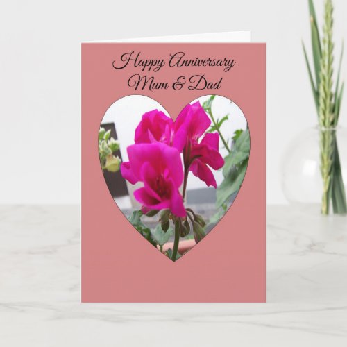 Floral Mother And Father Personalised Anniversary Card