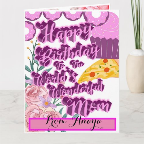 floral mother birthday pink greeting card