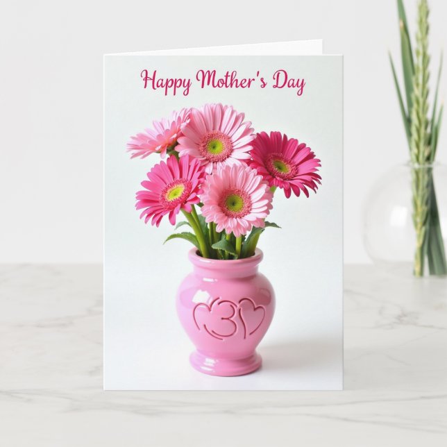 Floral Mother Day Heart Mom Card (Front)