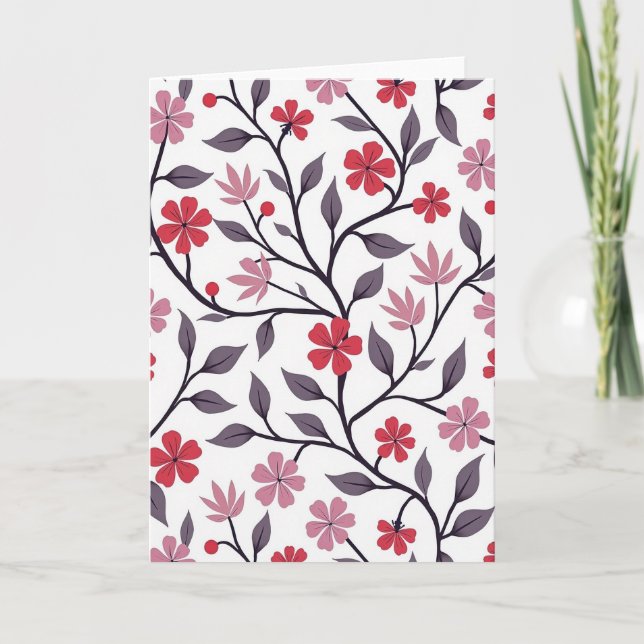 Floral Mother Day Vines Blooms Card (Front)
