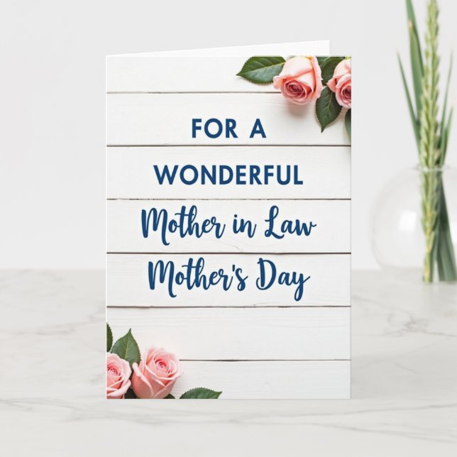 Floral Mother In Law Mothers Day Card (Front)