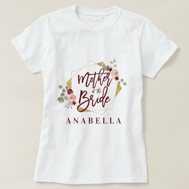 floral mother of the bride bridal shower T-Shirt (Design Front)