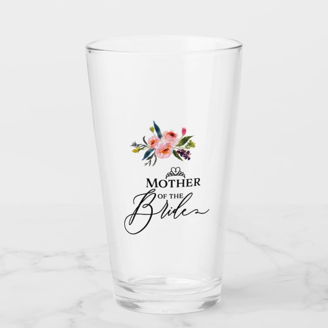 Floral Mother Of The Bride Glass (Front)