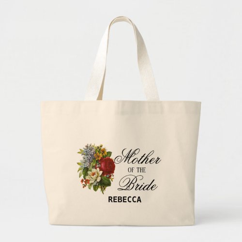 Floral Mother of the Bride Wedding Tote Bag