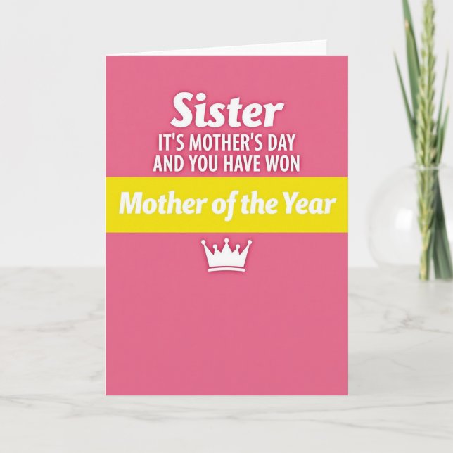 Floral Mother Of The Year Card (Front)