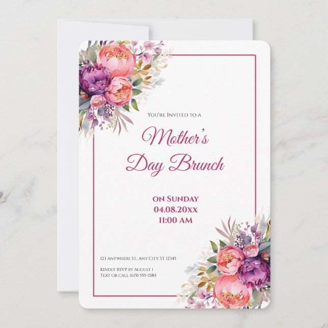Floral Mother’s Day Brunch Invitation (Front)