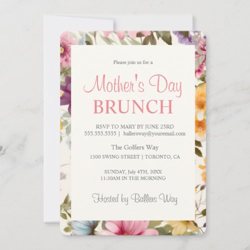 Floral Mothers Day Brunch Invitation