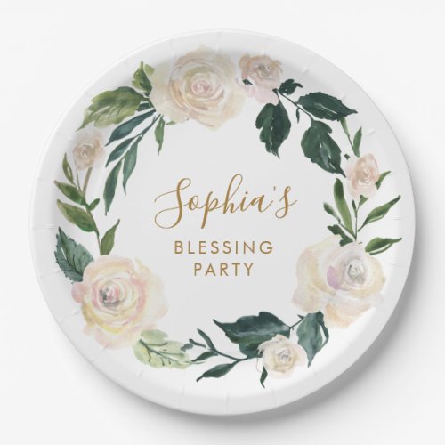 Floral Mothers Blessing Party Personalized  Paper Plates