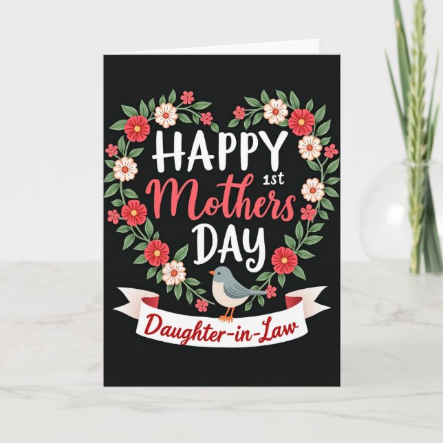 Floral Mothers Day 1St Card (Front)