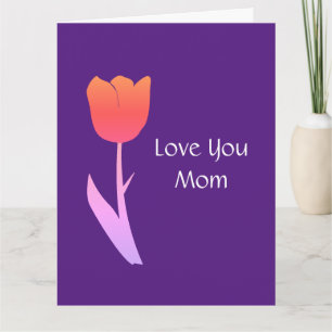 Floral Mother's Day 2022 Custom Text Cute Purple Card