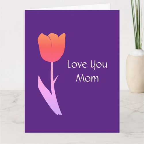 Floral Mothers Day 2022 Custom Text Cute Purple Card