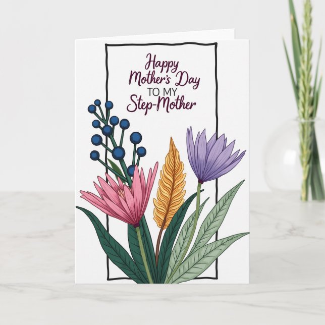 Floral Mothers Day Art Illustration Card (Front)