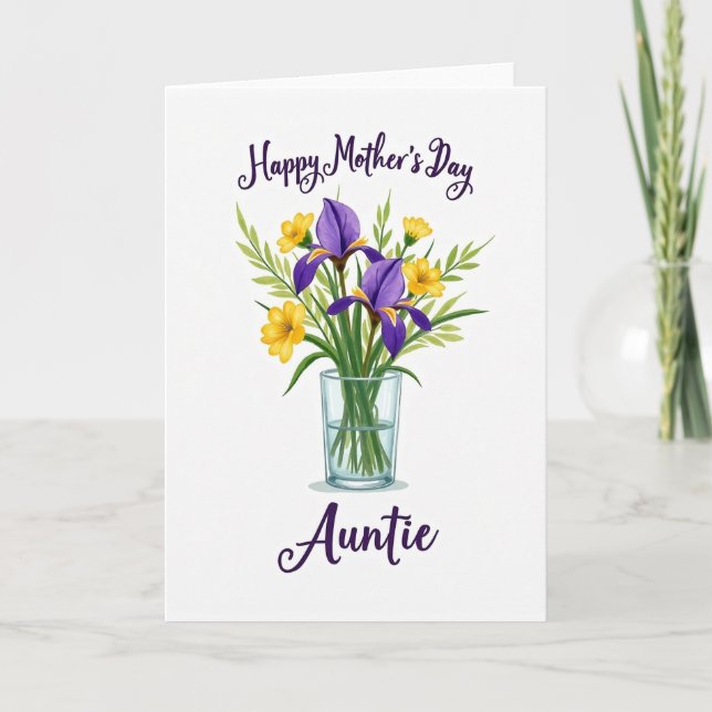 Floral Mothers Day Auntie Card (Front)