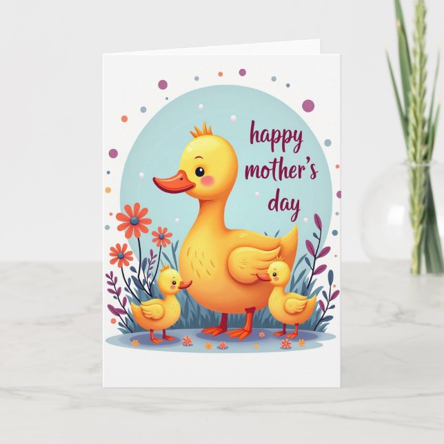 Floral Mothers Day Avian Scene Card (Front)