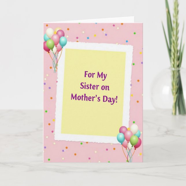 Floral Mothers Day Balloons Card (Front)