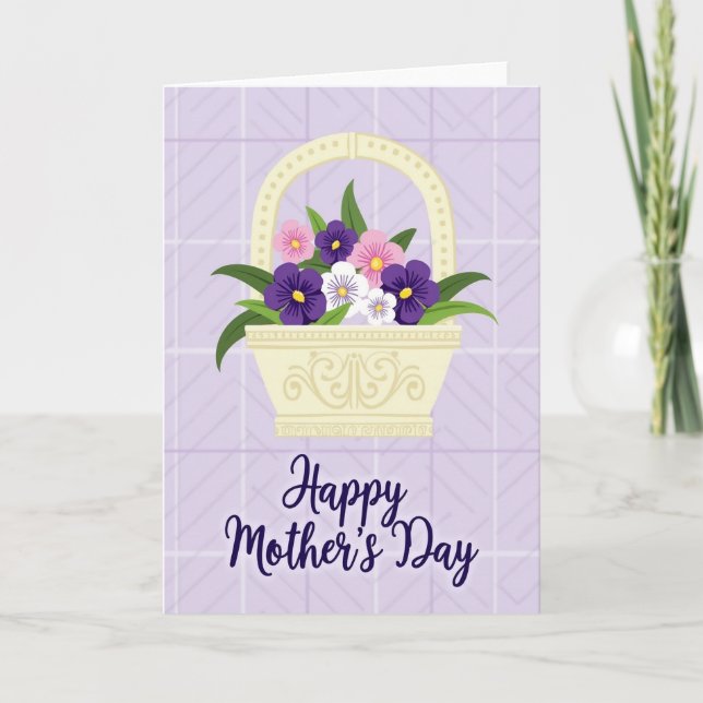 Floral Mothers Day Basket Card (Front)