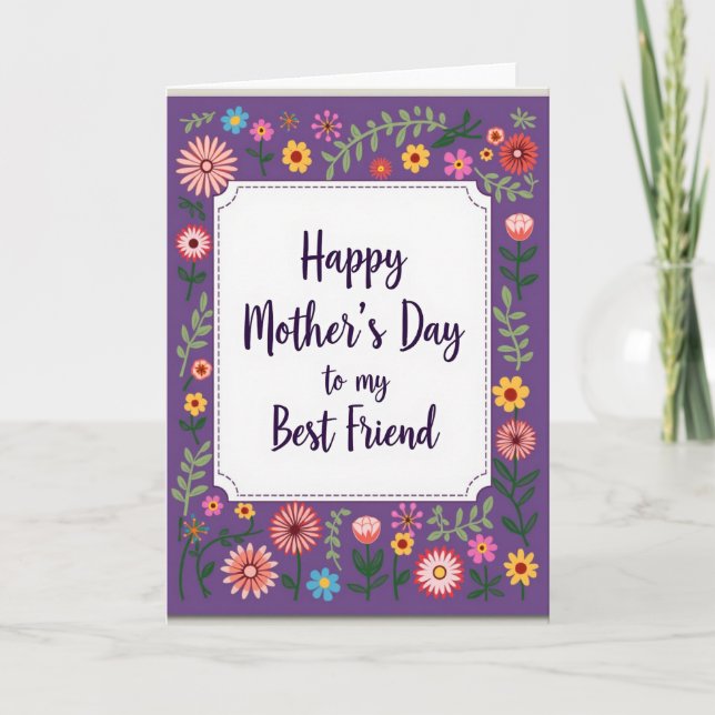 Floral Mothers Day Best Friend Card (Front)