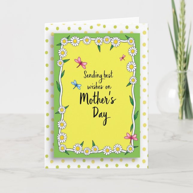 Floral Mothers Day Best Wishes Card (Front)