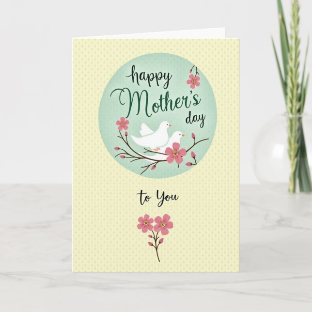 Floral Mothers Day Birds Card (Front)