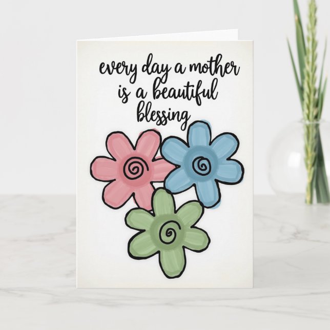 Floral Mothers Day Blessing Card (Front)