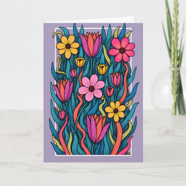 Floral Mothers Day Bloom Art Card (Front)