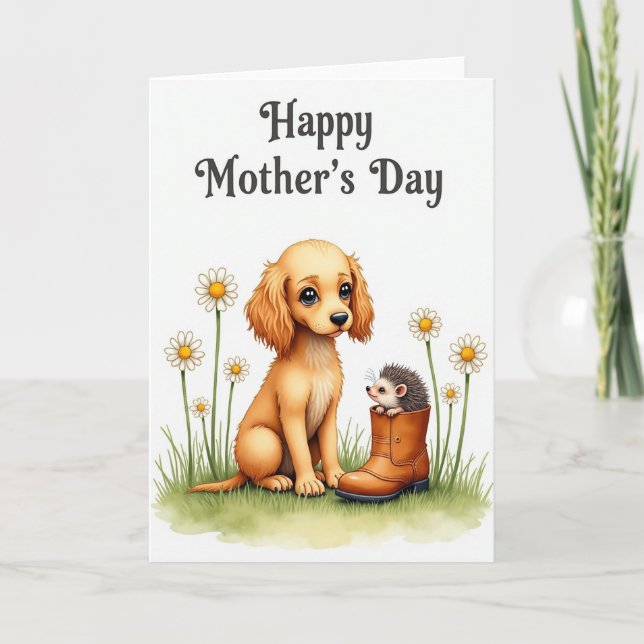 Floral Mothers Day Boot Card (Front)