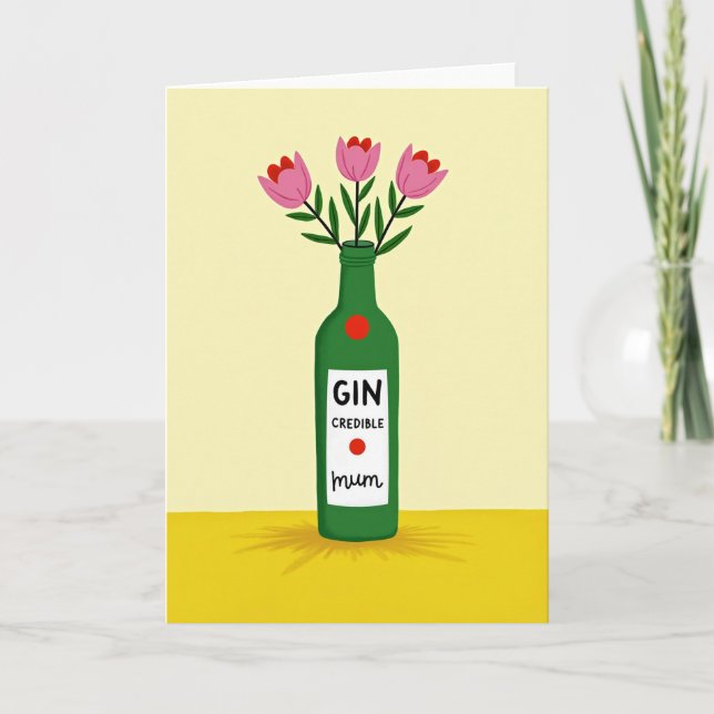 Floral Mothers Day Bottle Card (Front)