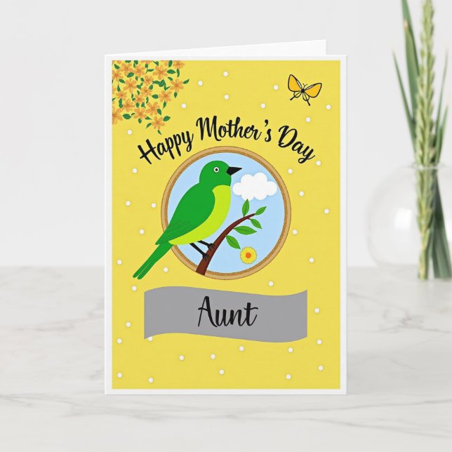 Floral Mothers Day Branch Scene Card (Front)